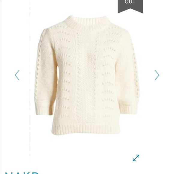 NAKD Ivory Short Balloon Sleeve Knit Sweater - Picture 4 of 7